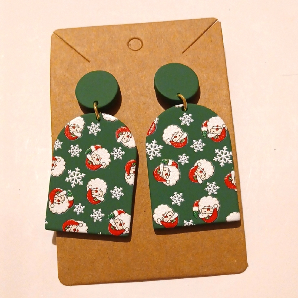 Fashion Jewelry Green Santa Earrings